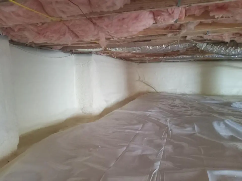 Crawl space encapsulation with closed-cell spray foam for Roof Leak Repair in Schiller Park